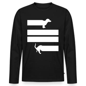 Long caca teckel chien caca chiens - T-shirt manches longues Premium bio Homme - noir - Devant - Nico (187cm)