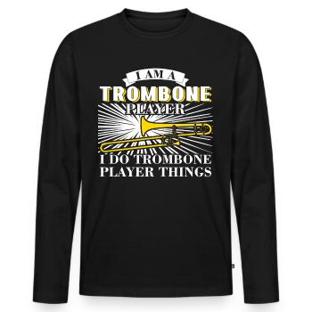 Trombone Trombonist - Männer Premium Bio Langarmshirt - Schwarz - Vorne - Nico (187cm)