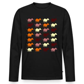 Teckel chien caca chiens - T-shirt manches longues Premium bio Homme - noir - Devant - Nico (187cm)