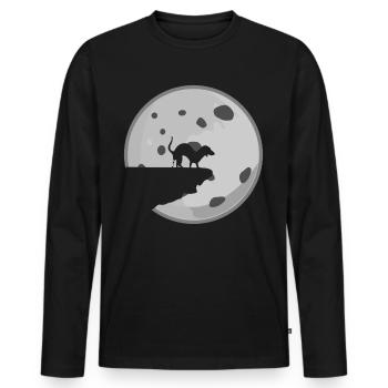 Teckel Chien Caca Chiens de Lune - T-shirt manches longues Premium bio Homme - noir - Devant - Nico (187cm)
