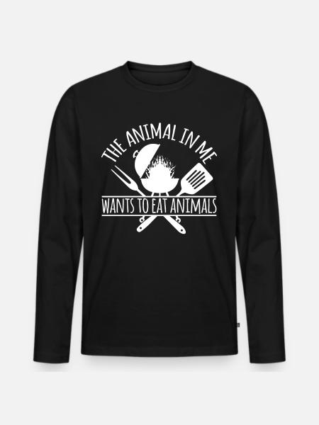 Grilling Grill Kettle Grill Barbecue - Men's Premium Organic Long Sleeve Shirt - black