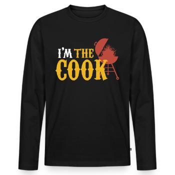 BBQ Cuisinier Barbecue Poitrine de bœuf Steak - T-shirt manches longues Premium bio Homme - noir - Devant - Nico (187cm)
