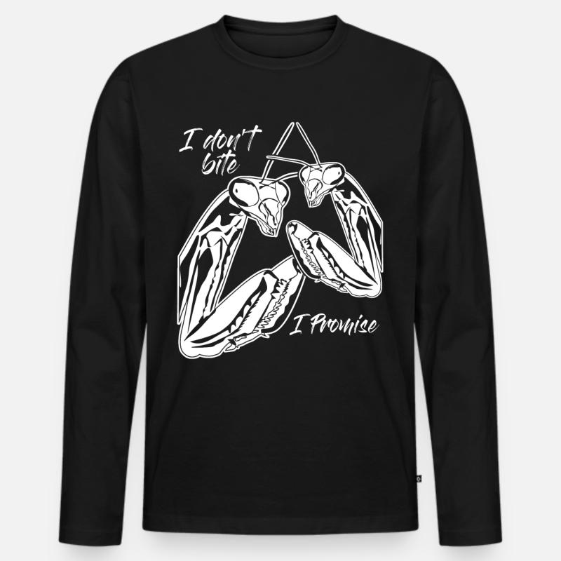 Praying Mantis Insect - Männer Premium Bio Langarmshirt - Schwarz