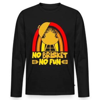 Barbecue Brisket Meat Steak BBQ Cook - Men's Premium Organic Long Sleeve Shirt - black - Front - Nico (187cm)
