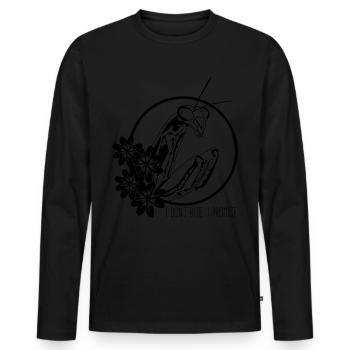 Mante religieuse insecte - T-shirt manches longues Premium bio Homme - noir - Devant - Nico (187cm)