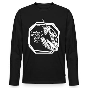 Praying Mantis Joke Insect - Men's Premium Organic Long Sleeve Shirt - black - Front - Nico (187cm)
