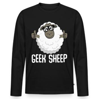 Sheep Geek Shepherd - Men's Premium Organic Long Sleeve Shirt - black - Front - Nico (187cm)