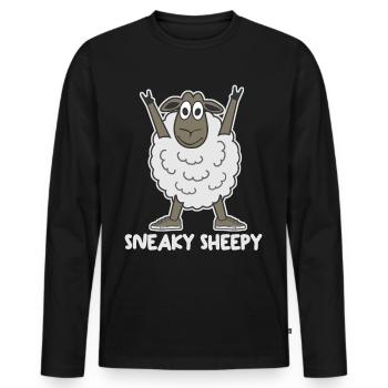 Sneakers Sheep - Men's Premium Organic Long Sleeve Shirt - black - Front - Nico (187cm)