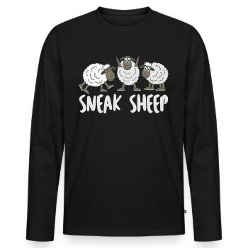 Sheep with Sneakers - Men's Premium Organic Long Sleeve Shirt - black - Front - Nico (187cm)