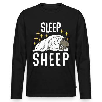 Sheep Sleeping Tired Sleep - Men's Premium Organic Long Sleeve Shirt - black - Front - Nico (187cm)
