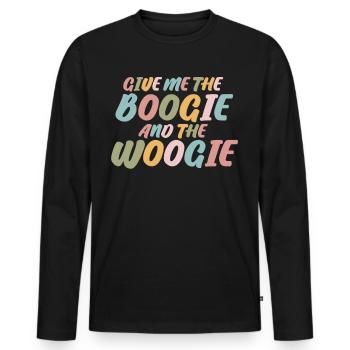 Boogie Woogie Retro Dancer Swing Dancing - Men's Premium Organic Long Sleeve Shirt - black - Front - Nico (187cm)