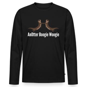Otter Boogie Woogie AnOtter Otters Swing - Men's Premium Organic Long Sleeve Shirt - black - Front - Nico (187cm)