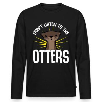 Otters Otter - Men's Premium Organic Long Sleeve Shirt - black - Front - Nico (187cm)