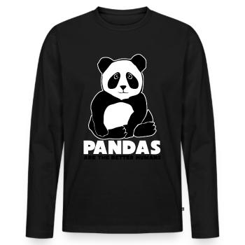 Panda Panda Bear Pandas Giant - Männer Premium Bio Langarmshirt - Schwarz - Vorne - Nico (187cm)