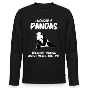 Sleeping Giant Panda Panda Bear - Men's Premium Organic Long Sleeve Shirt - black - Front - Nico (187cm)