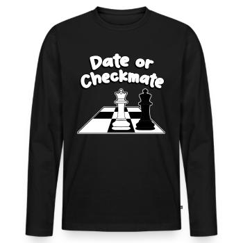 Chess Player Chess Pieces Chess Set - Men's Premium Organic Long Sleeve Shirt - black - Front - Nico (187cm)