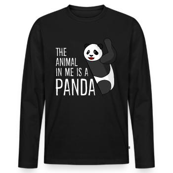 Panda Bear Pandas Giant Panda - Men's Premium Organic Long Sleeve Shirt - black - Front - Nico (187cm)