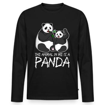 Pandas Giant Panda Panda Bear - Männer Premium Bio Langarmshirt - Schwarz - Vorne - Nico (187cm)