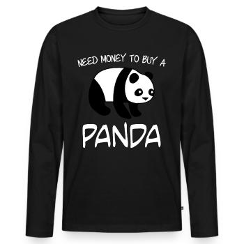 Panda Bear Giant Panda - Men's Premium Organic Long Sleeve Shirt - black - Front - Nico (187cm)