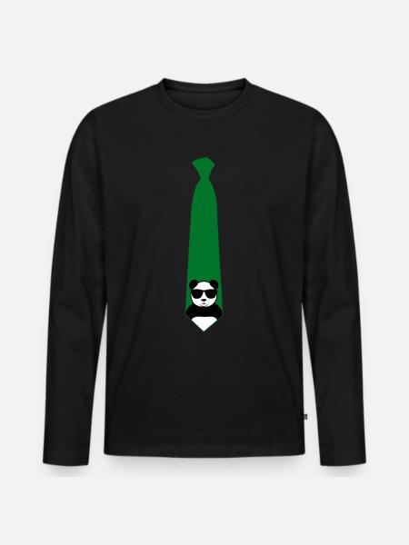 Cravate panda géant Panda Bear - T-shirt manches longues Premium bio Homme - noir
