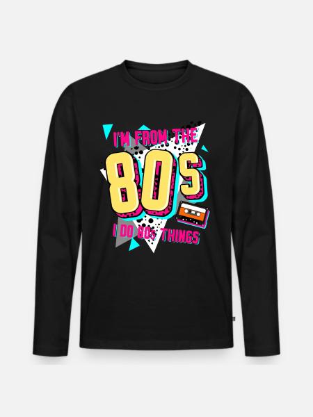 80s Retro Disco 1980 - Men's Premium Organic Long Sleeve Shirt - black