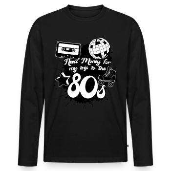 1980 ' s Vintage Bandes musicales des années 80 Disco - T-shirt manches longues Premium bio Homme - noir - Devant - Nico (187cm)