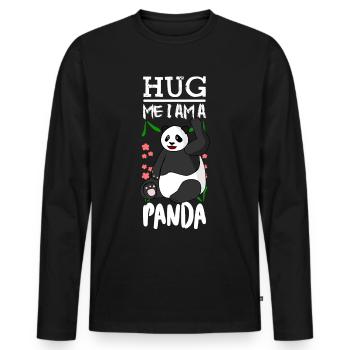 Hug Me Panda Bear Giant Panda - Männer Premium Bio Langarmshirt - Schwarz - Vorne - Nico (187cm)