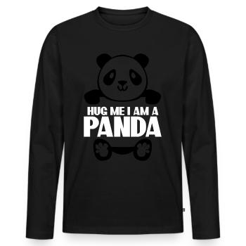 Hug Me Giant Panda Panda Bear - Männer Premium Bio Langarmshirt - Schwarz - Vorne - Nico (187cm)