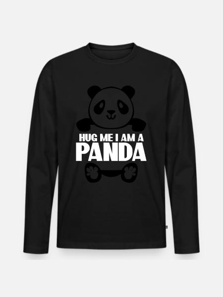 Kram mig kæmpe panda panda bjørn - Premium økologisk langærmet T-shirt til mænd - sort