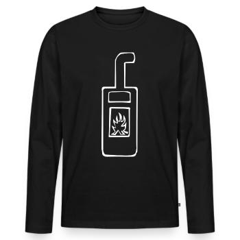 Four à cheminée - T-shirt manches longues Premium bio Homme - noir - Devant - Nico (187cm)