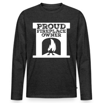 Oven Fireplace Firewood - Men's Premium Organic Long Sleeve Shirt - heather anthracite - Front - Nico (187cm)