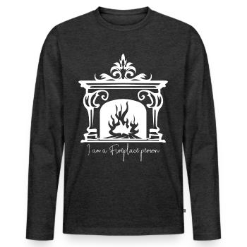 Oven Nice Fireplace Firewood - Men's Premium Organic Long Sleeve Shirt - heather anthracite - Front - Nico (187cm)