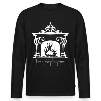 Four, belle cheminée, bois de chauffage - T-shirt manches longues Premium bio Homme - noir - Devant - Nico (187cm)