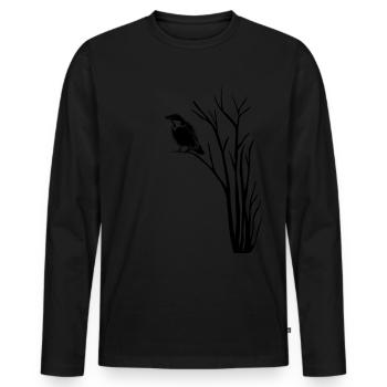Corbeau Corbeau Corbeau Corbeaux - T-shirt manches longues Premium bio Homme - noir - Devant - Nico (187cm)