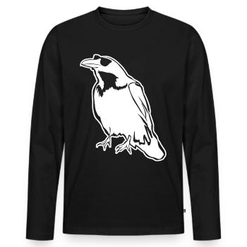 Corbeau avec lunettes de soleil Corbeaux Corbeaux corbeaux - T-shirt manches longues Premium bio Homme - noir - Devant - Nico (187cm)