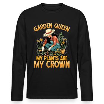 Garden Queen My Plants Are My Crown Gardening - Männer Premium Bio Langarmshirt - Schwarz - Vorne - Nico (187cm)