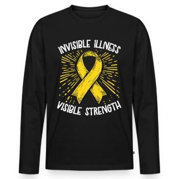 Unsichtbare Krankheit Sichtbare Stärke - Männer Premium Bio Langarmshirt - Schwarz - Vorne - Nico (187cm)