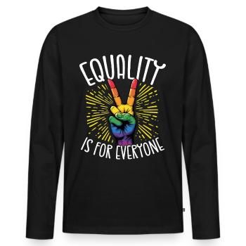 L’égalité est pour tous les signes de paix - T-shirt manches longues Premium bio Homme - noir - Devant - Nico (187cm)