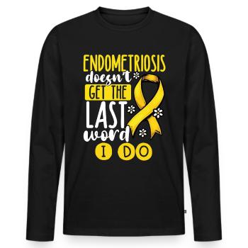 L’endométriose n’a pas le dernier mot - T-shirt manches longues Premium bio Homme - noir - Devant - Nico (187cm)