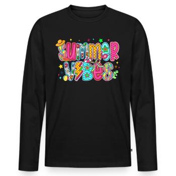 Summer Vibes - Men's Premium Organic Long Sleeve Shirt - black - Front - Nico (187cm)