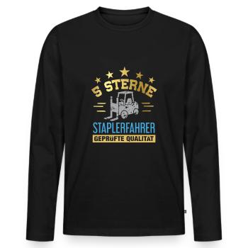 Stapler / Staplerfahrer - Männer Premium Bio Langarmshirt - Schwarz - Vorne - Nico (187cm)