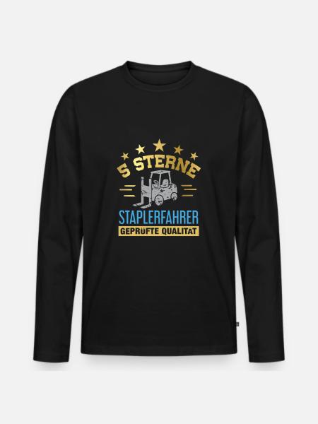 Stapler / Staplerfahrer - Männer Premium Bio Langarmshirt - Schwarz
