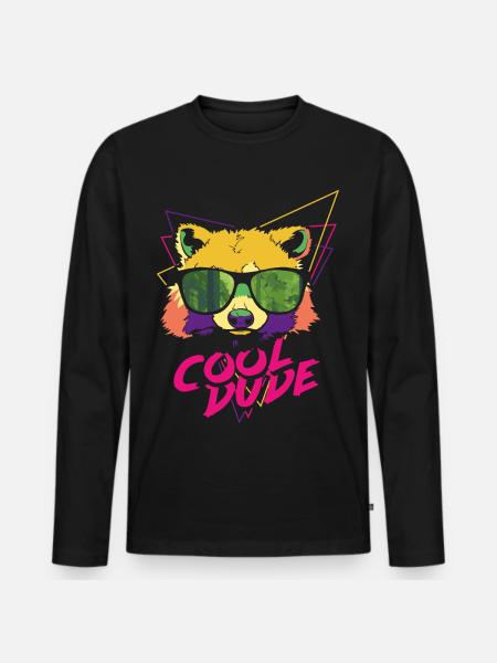 Cool Dude - Cool Guy - Men's Premium Organic Long Sleeve Shirt - black