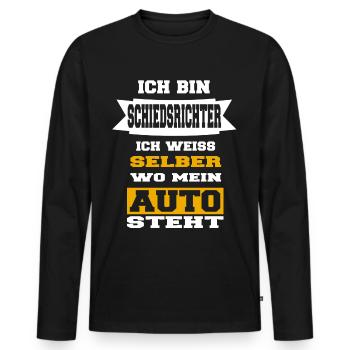 Schiedsrichter Auto Schiri Fußball Spruch lustig - Männer Premium Bio Langarmshirt - Schwarz - Vorne - Nico (187cm)