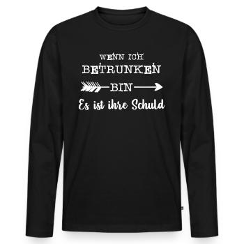 quand je suis ivre c’est leur faute de conception - T-shirt manches longues Premium bio Homme - noir - Devant - Nico (187cm)