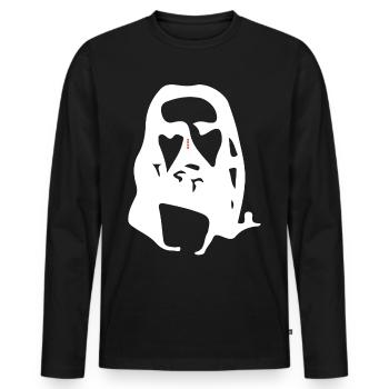jesus optical illusion - Men's Premium Organic Long Sleeve Shirt - black - Front - Nico (187cm)