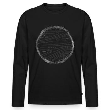 Holzscheibe mit Rinde - Männer Premium Bio Langarmshirt - Schwarz - Vorne - Nico (187cm)