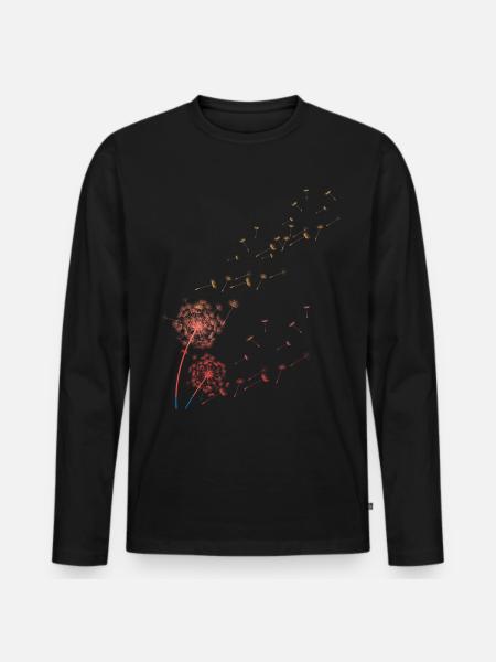 of grass, dandelion, dandelion - Men's Premium Organic Long Sleeve Shirt - black