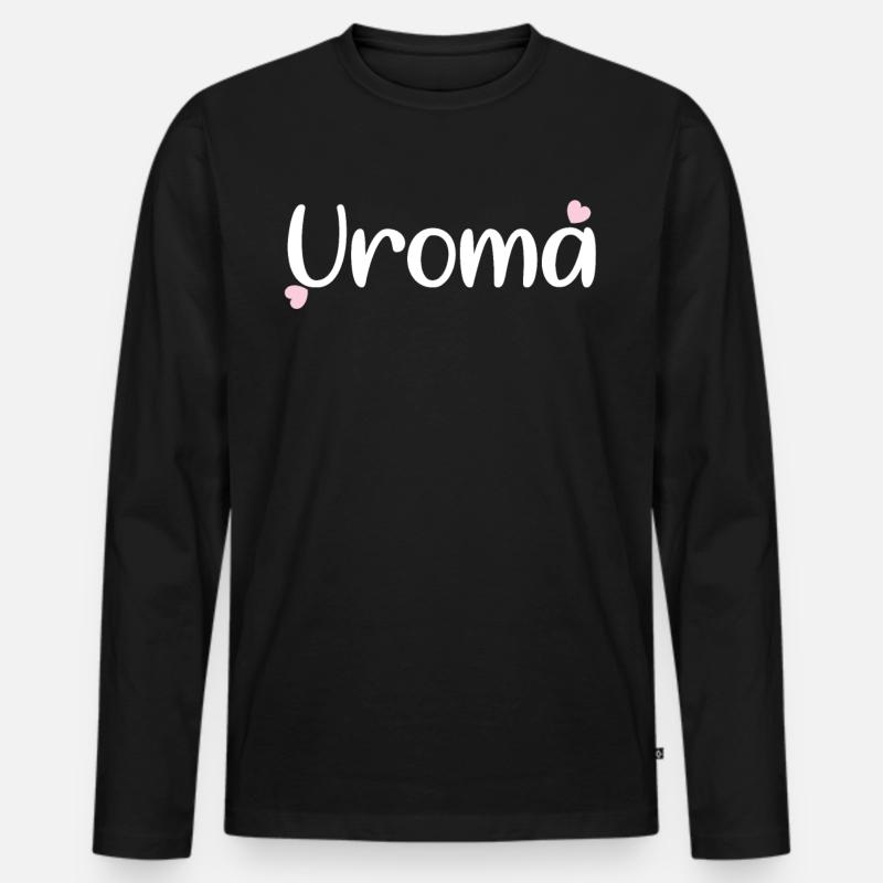 Uroma Oma - Männer Premium Bio Langarmshirt - Schwarz