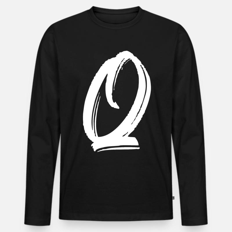 q - Männer Premium Bio Langarmshirt - Schwarz